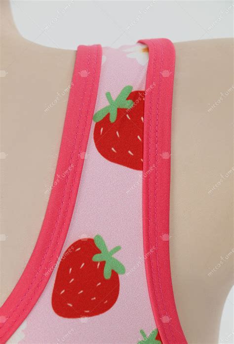 Women Costume Strawberry Daisy Pattern Sports Top And Brief Sexy Lingerie Set Top Quality