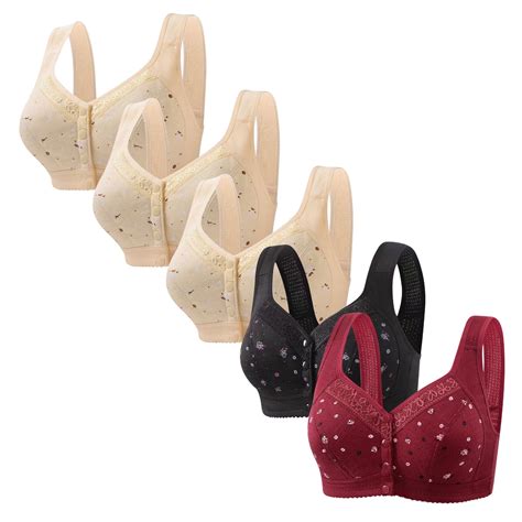 Amidoa Bras For Women Front Close Nursing Wireless Beige Floral Pcs Bras Women Lingerie S