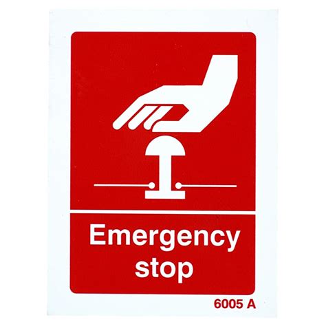 Emergency Stop Sign 75 X 100mm Rigid Plastic Ironmongerydirect Same Day Despatch