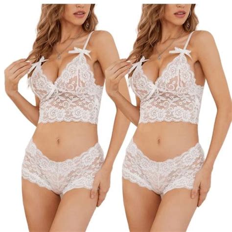 Buy Arnoni Women Babydoll Nightwear Lace Bra Panty Lingerie Set Women Babydoll Night Dress