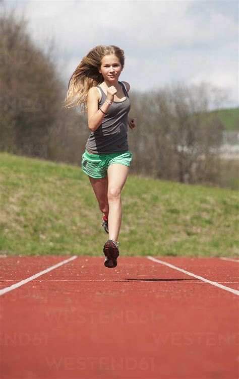 Girls Running Track