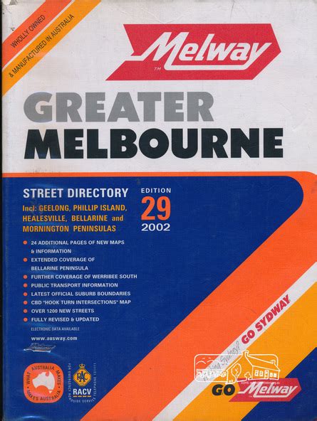 Book Melway Publishing Melway Greater Melbourne Street Directory