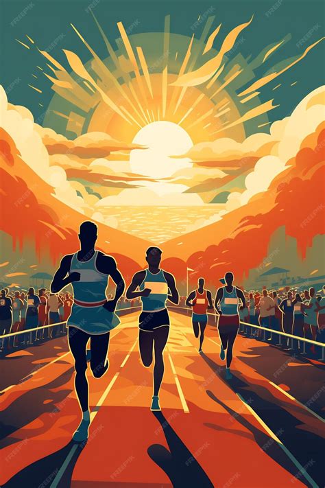 Premium Photo A Poster For A Marathon With The Words Marathon On It