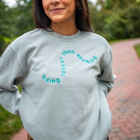 Swirly Zeta Tau Alpha Creed Being Rather Than Seeming Crewneck