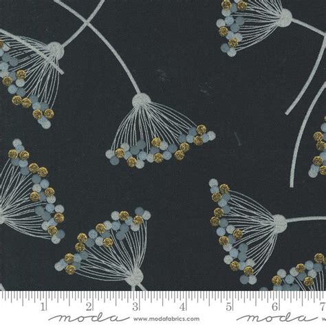 Shimmer Metallic Ebony Blossom By Zen Chic For Moda 1840 15m 752106784895