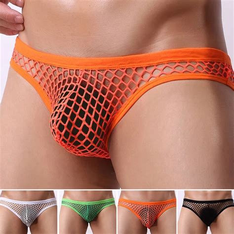HOMMES MAILLE CULOTTE Bikini Sexy Transparent Maillot De Bain Sous vêtement F J EUR