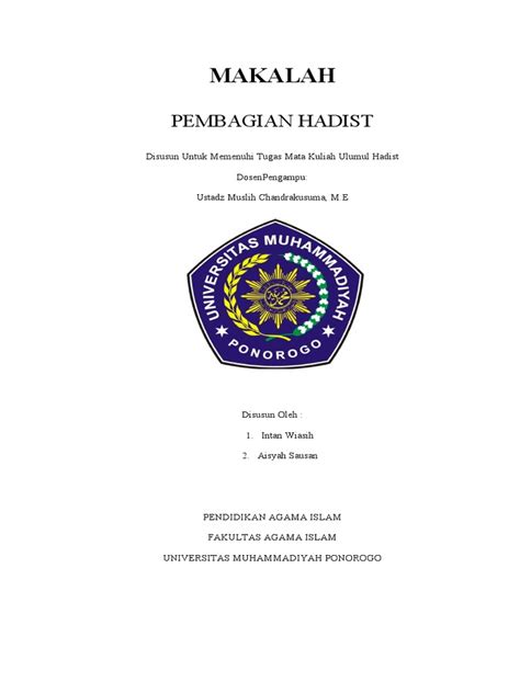 Makalah Ulumul Hadist Pdf