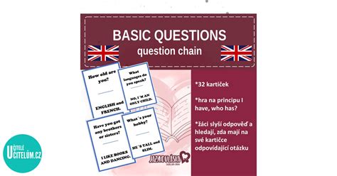 Basic Questions Question Chain Anglický Jazyk Učiteléučitelůmcz