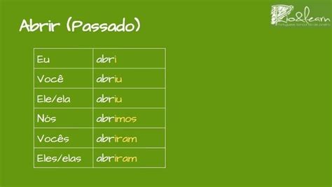 Verbo Abrir No Passado