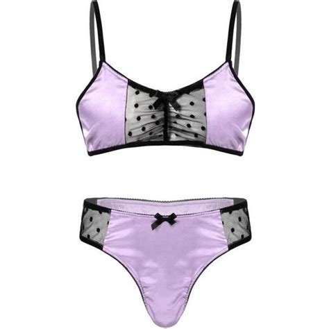 Iixpin Ensemble Lingerie Sissy Homme Sexy Dentelle Satin Sous V Tement Gay Bikini Dos Nu M Xxl