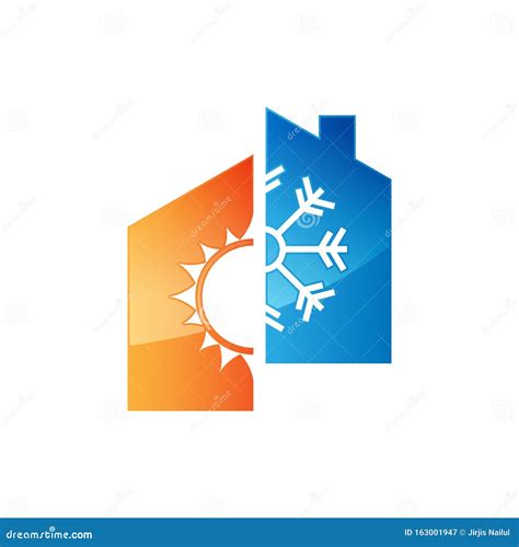 Heating And Cooling Logo Design Vector Image 163001947