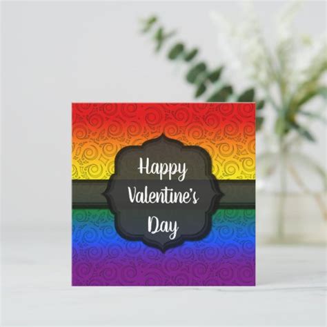 Customizable LGBTQ Gay Rainbow Valentine S Day Card Zazzle