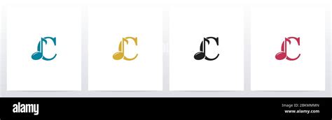 Music Note On Letter Logo Design C Stock Vector Image And Art Alamy