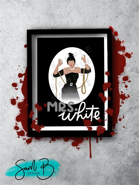 Mrs White Clue Character Cards Digital Artwork Download Files Etsy