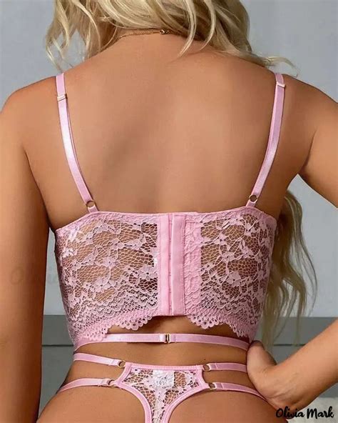 Olivia Mark Heart Ring Decor Lace Garter Lingerie Set Artofit