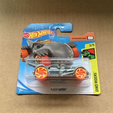 Short Card Hot Wheels Trextroyer T Rex Dino Dinosaur Tyrannosaurus Grey Hobbies Toys Toys