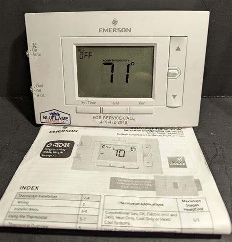 Emerson 1f83c 11pr 7 Day Programmable Conventional Back Lit Digital Thermostat Programmable