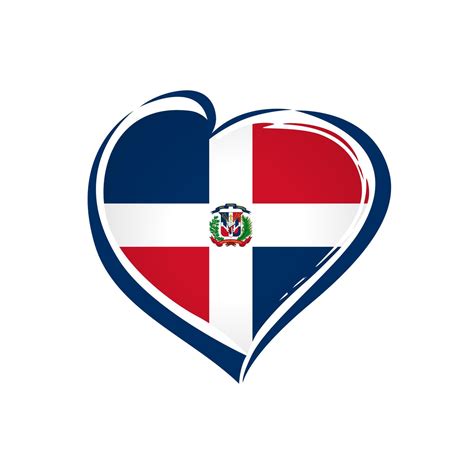 Dominican Republic paint style emblem. Creative heart shape with flag