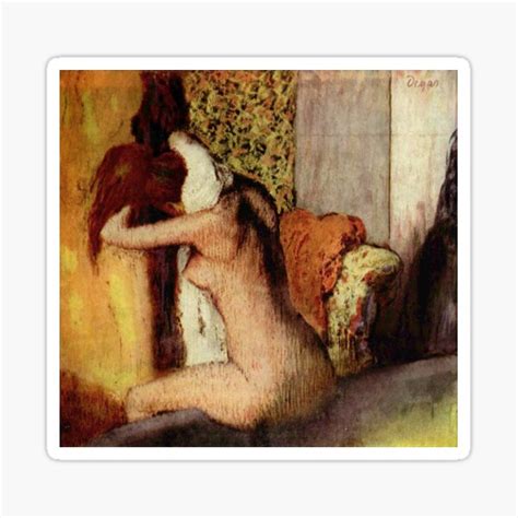 Edgar Degas French Impressionism Oil Painting Nude Woman Drying After Bath Sticker By Jnniepce