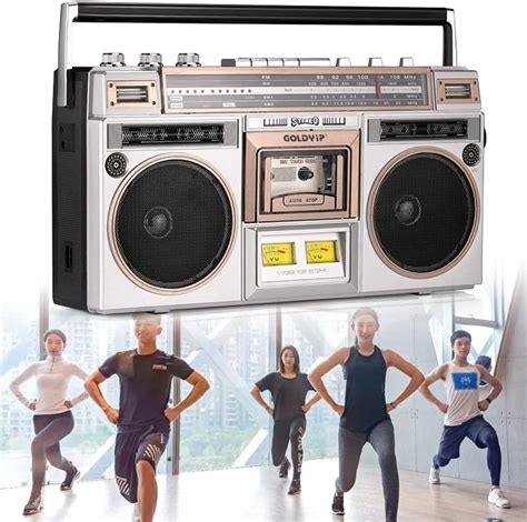 Magnétophone Portable Bluetooth Boombox Cassette Radio Rétro Et Enregistreur Avec Haut Parleur