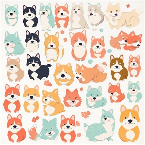 Premium Ai Image A Collection Of Dogs In Different Poses