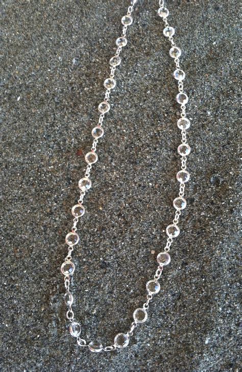 Swarovski Crystal Long Necklace Bezel Crystal Faceted Etsy