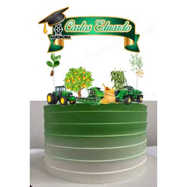 Topo De Bolo Topper Personalizado Agronomia Shopee Brasil