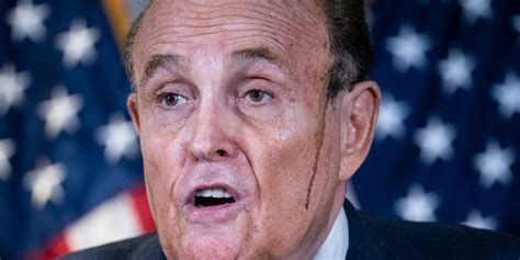 Rudy Giuliani had sweaty hair dye running down his face