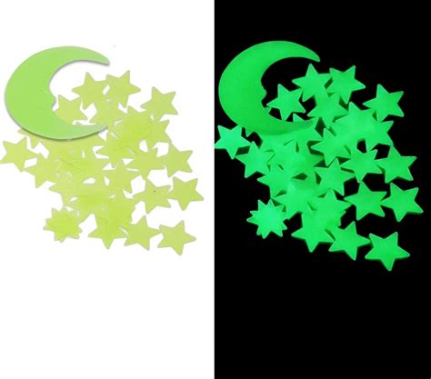 Stickonn Plastic Fluorescent Glow In The Dark Star Wall Sticker