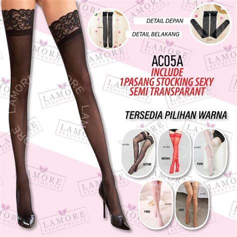 Jual Wanita Lingerie Sexy Perspektif Lace Seksi Jala Stoking Tinggi Stoking Garter Ac A