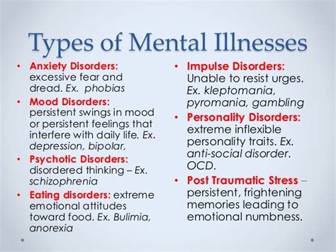 What Are The Different Types Of Mental Illness: Types Of Mental Illness | Mental Health Tips