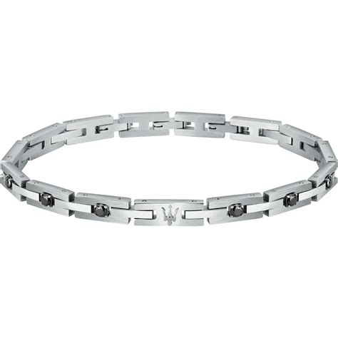 Bracciale Uomo Acciaio Maserati Jewels Zirconi Neri