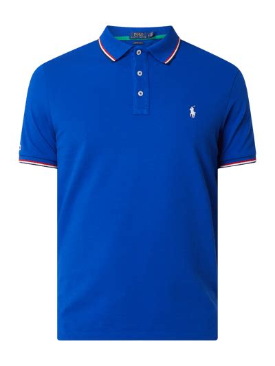 Polo Ralph Lauren Custom Slim Fit Poloshirt Met Geborduurd Logo In