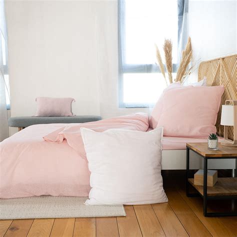 Housse de couette x taies d oreiller x Lin Métis Lavé Nude