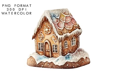 Watercolor Gingerbread House Clipart Graphic By Watercolorbykr