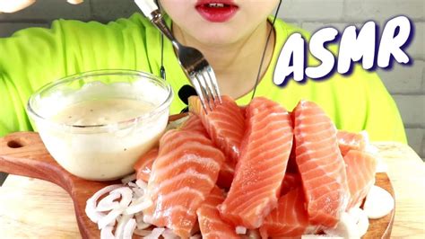 Asmr Salmon 연어 리얼사운드 먹방 サーモン Eating Sound Mukbang Youtube