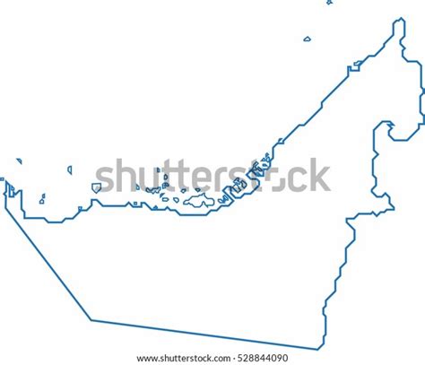 Blue Outline Uae Map On White Stock Vector (Royalty Free) 528844090