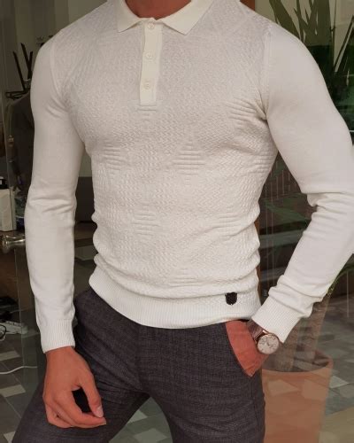 GentWith Bellevue White Slim Fit Turtleneck Sweater GENT WITH