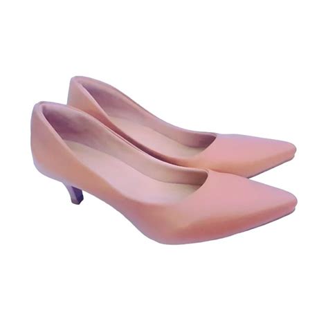 Scarpin Feminino Nude Fosco Salto Fino Baixo Shopee Brasil