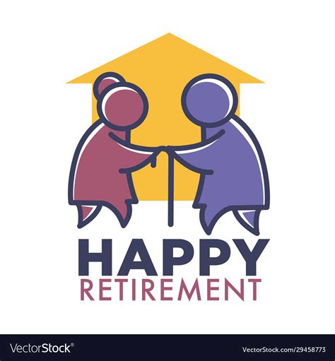 Happy Retirement Nursing Home Logo With Elderly Vector Image