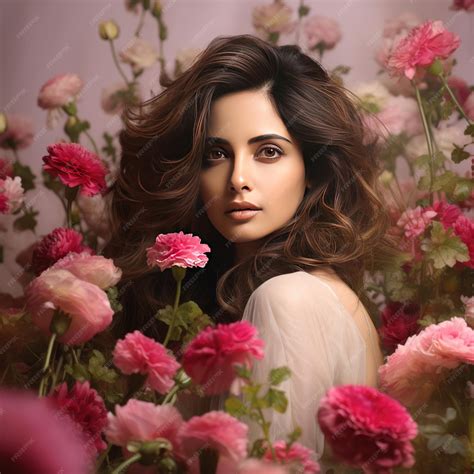 Premium AI Image | Blossoming Grace Pakistani Actress Saba Qamar's