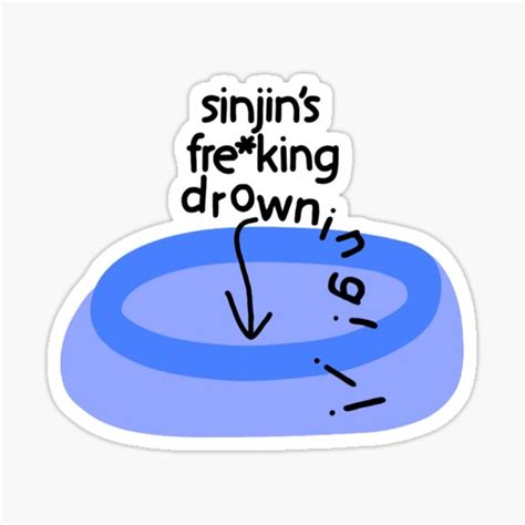 Sinjins Fre King Drowning Sticker For Sale By Jillianskye Redbubble