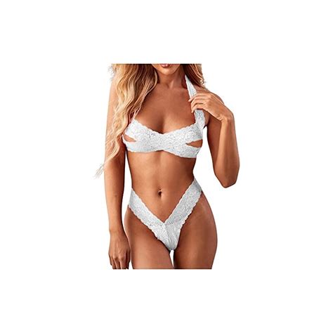 FGUUTYM Lingerie Da Uomo In Pizzo Sexy In Pizzo Pezzi Alla Moda Lingerie Bianco L