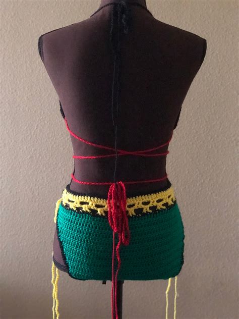 Jamaica Crochet Bikini Set Crochet Bralette Halter Crop Top Etsy
