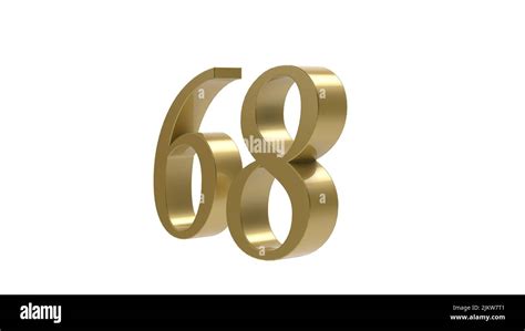 gold number 68 digit metal 3d render illustration Stock Photo - Alamy