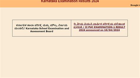 Karnataka 2nd PUC Results 2024 Website To Check II PU Marks