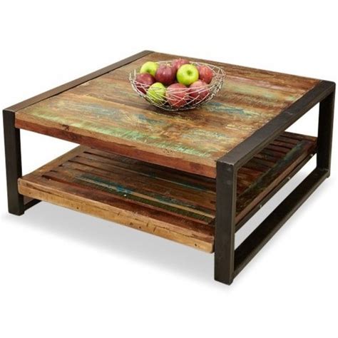 Reclaimed Wood Square Coffee Table Akola