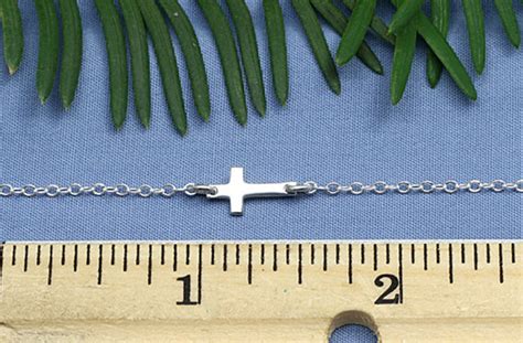 Small Sideways Cross Necklace Sterling Silver Cross Etsy