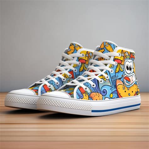 Diseño increíble zapatos y zapatillas de deporte tema bob esponja fondo de bikini blanco fondo