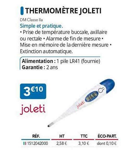 Promo Thermom Tre Joleti Chez Distri Club M Dical Icatalogue Fr